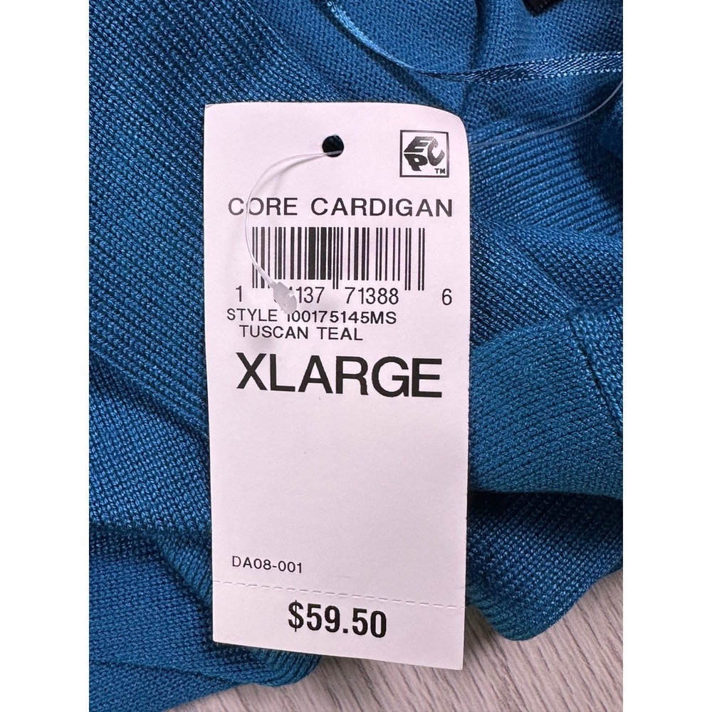 JM Collection Core‎ Cardigan Tuscan Teal XL Gold Button Open Front NEW - Picture 5 of 7